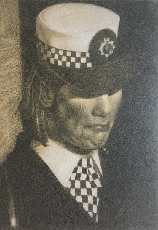 Police Woman, crying.